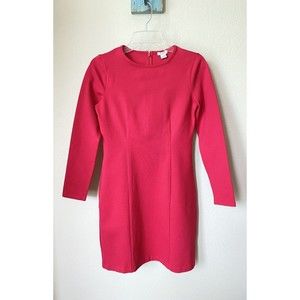 J.Crew Factory Women's Size 2 Red Long Sleeve Stretch Ponte Dress - NWT